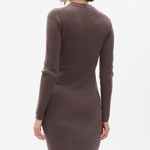 Gap CashSoft Rib Mini Sweater Dress in Brown - Picture 5 of 6